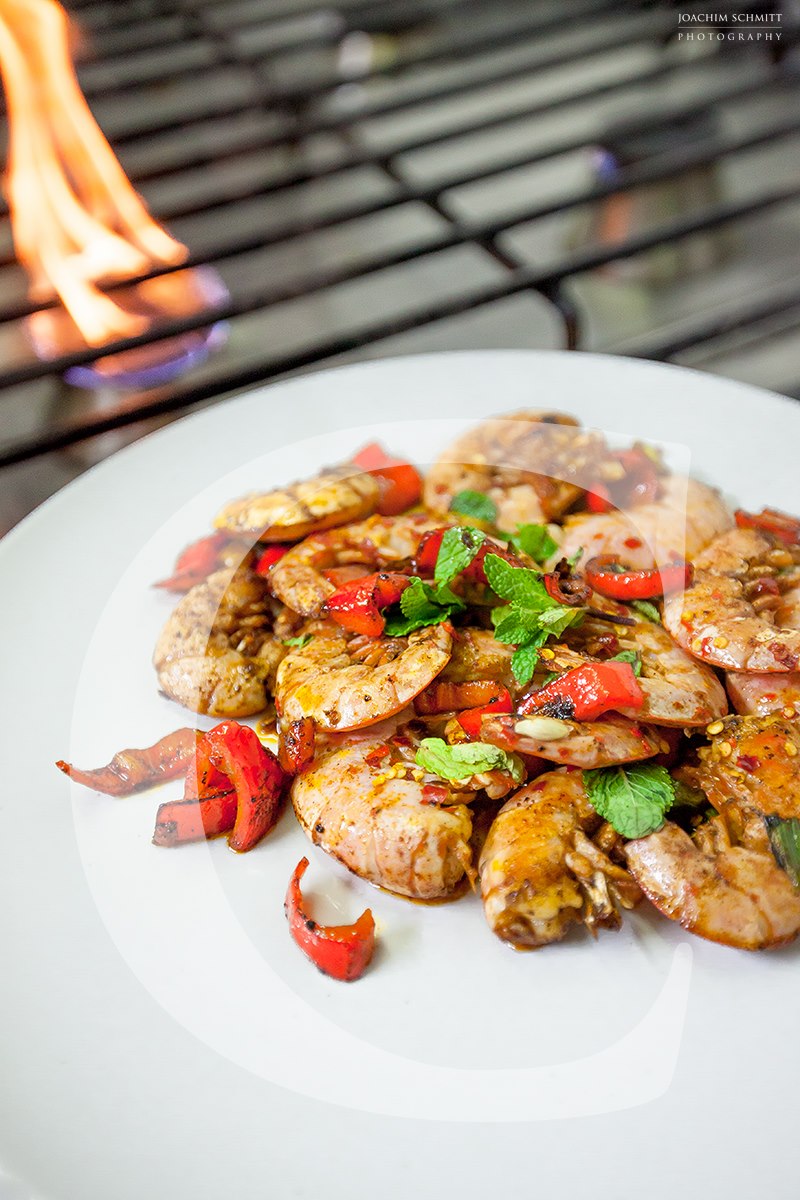 Garnelen mit Chili und Minze